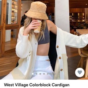 12thTribe Oversized Colorblock Cardigan